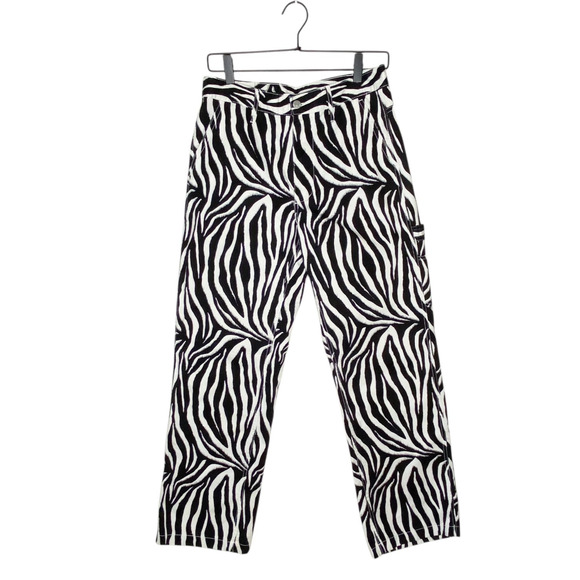 BDG Leila Zebra Print Carpenter Cargo Pants Womens Size 26 Urban Outfitters - Picture 1 of 16